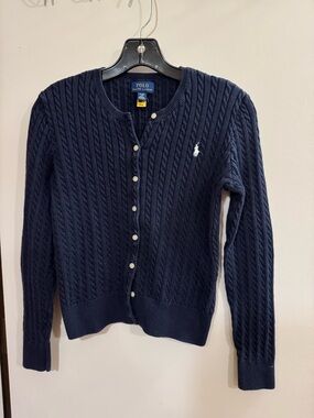 POLO Ralph Lauren cable knit cardigan sweater // XL